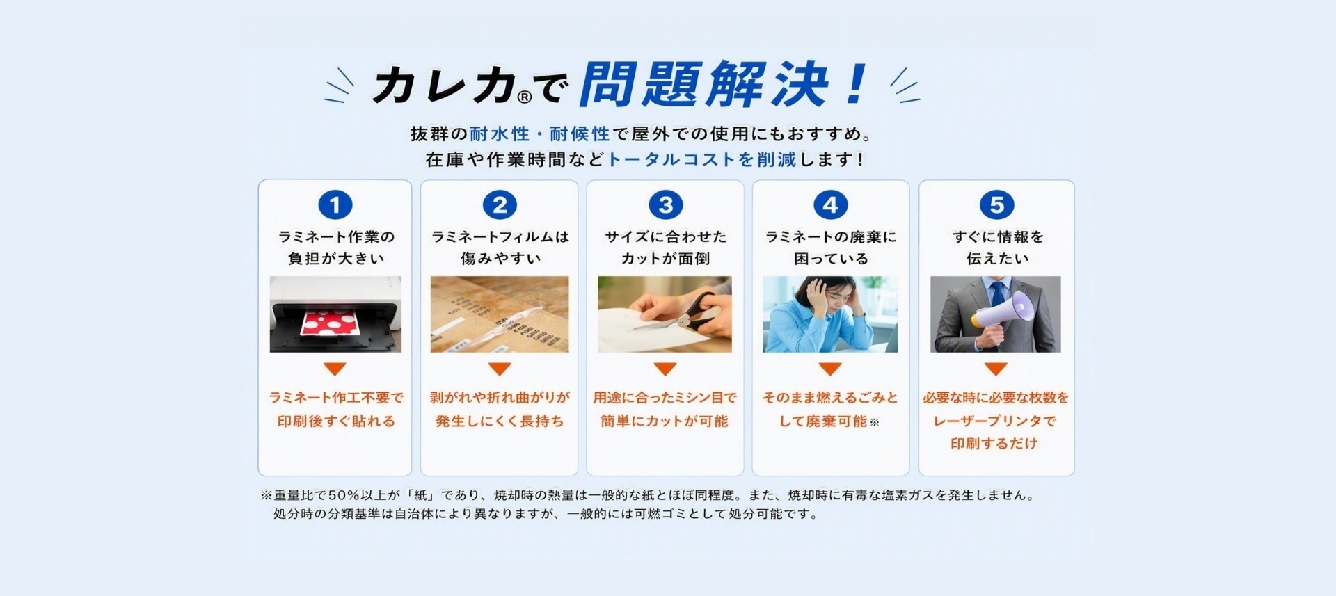 耐水紙カレカの特徴3