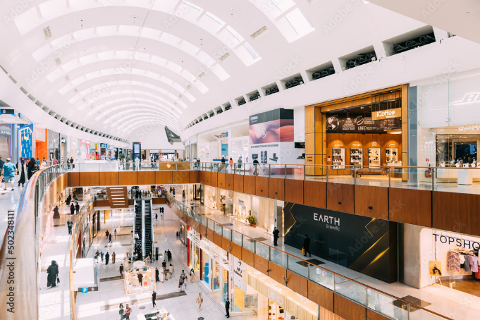 ショッピングモールの内観 防炎性能